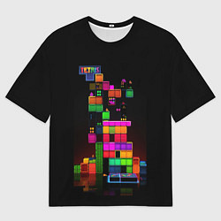 Мужская футболка оверсайз Яркий тетрис
