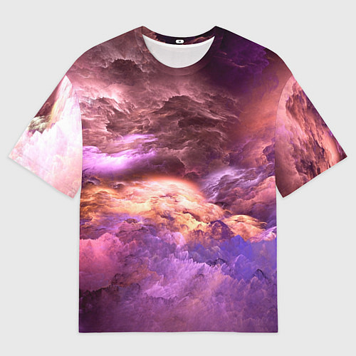 Мужская футболка оверсайз Фиолетовое облако / 3D-принт – фото 1