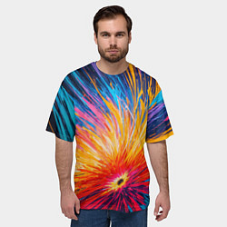 Футболка оверсайз мужская Абстрактный цветок, цвет: 3D-принт — фото 2