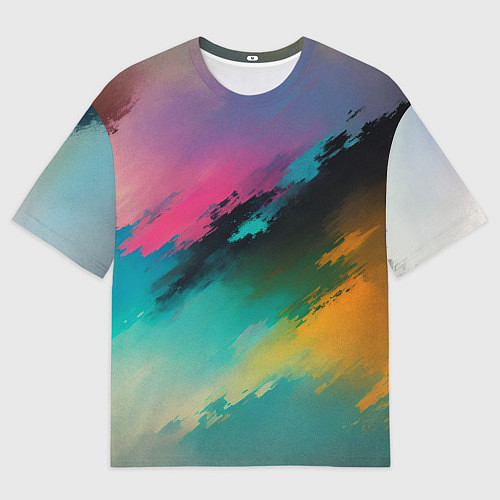 Мужская футболка оверсайз Абстрактный туман / 3D-принт – фото 1