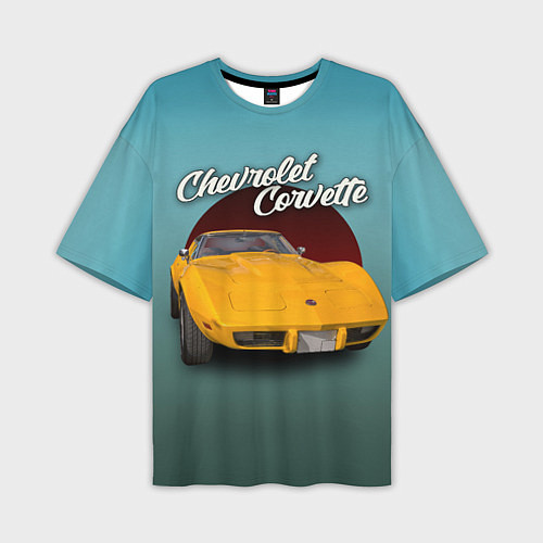 Мужская футболка оверсайз Американский спорткар Chevrolet Corvette Stingray / 3D-принт – фото 1