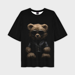 Мужская футболка оверсайз Брутальный плюшевый медведь