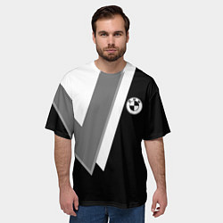 Футболка оверсайз мужская Бмв - классический черный, цвет: 3D-принт — фото 2