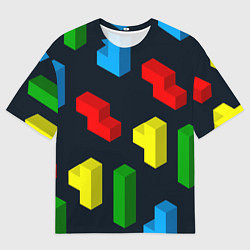 Футболка оверсайз мужская Крупные фигуры из игры Тетрис, цвет: 3D-принт