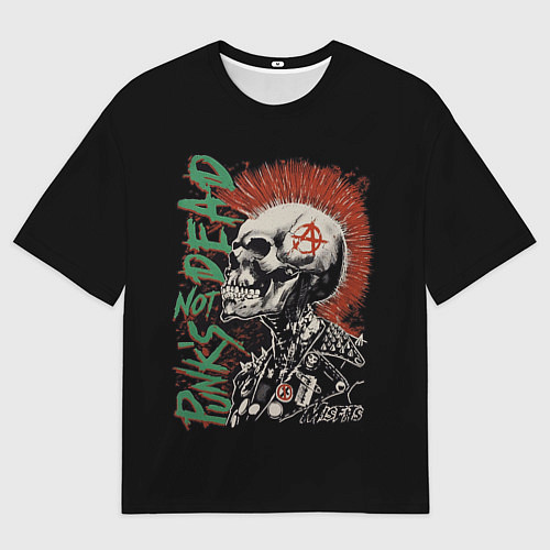 Мужская футболка оверсайз Punks not dead / 3D-принт – фото 1
