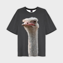 Мужская футболка оверсайз Голова страуса