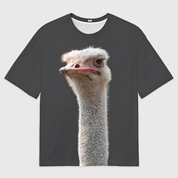 Футболка оверсайз мужская Голова страуса, цвет: 3D-принт