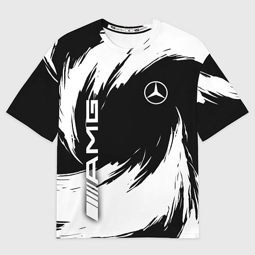 Мужская футболка оверсайз Mercedes benz - white color / 3D-принт – фото 1