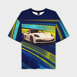 Мужская футболка оверсайз Спортивная немецкая машина Porsche 911