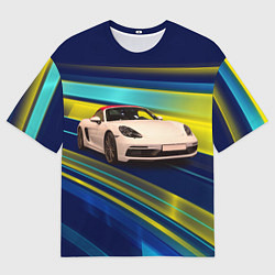Футболка оверсайз мужская Спортивная немецкая машина Porsche 911, цвет: 3D-принт