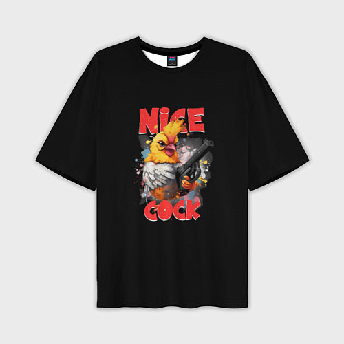 Мужская футболка оверсайз Chicken gun nice cock / 3D-принт – фото 1