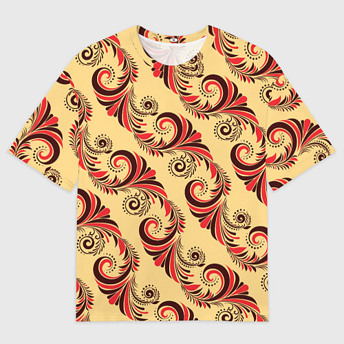 Мужская футболка оверсайз Винтажный растительный орнамент / 3D-принт – фото 1