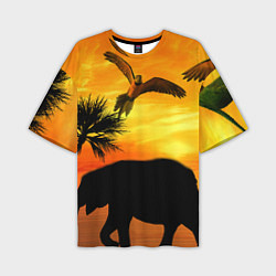 Мужская футболка оверсайз Африканский пейзаж