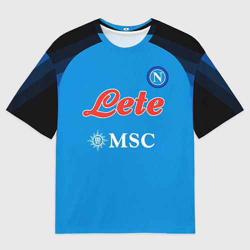 Мужская футболка оверсайз Виктор Осимхен Наполи форма 2223 домашняя / 3D-принт – фото 1