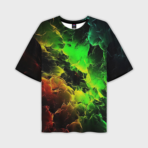 Мужская футболка оверсайз Зеленое небо / 3D-принт – фото 1