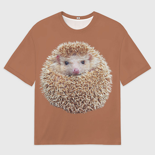 Мужская футболка оверсайз Ежик в клубочке / 3D-принт – фото 1
