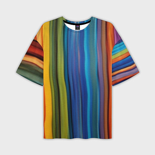 Мужская футболка оверсайз Разноцветные вертикальные полосы / 3D-принт – фото 1