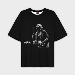 Мужская футболка оверсайз Курт Кобейн с гитарой