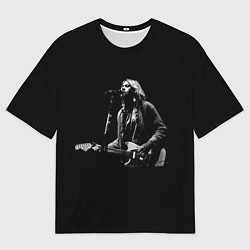 Мужская футболка оверсайз Курт Кобейн с гитарой