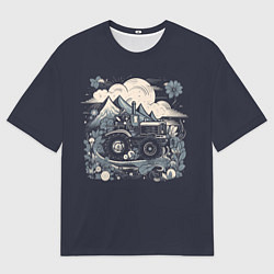 Мужская футболка оверсайз Farming Simulator - Поля да горы