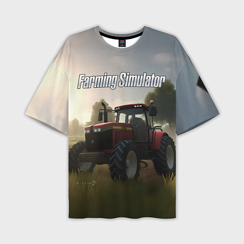 Мужская футболка оверсайз Farming Simulator - Красный трактор / 3D-принт – фото 1