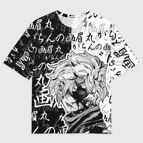 Мужская футболка оверсайз Адский рай - иероглифы / 3D-принт – фото 1