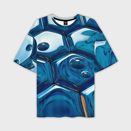 Мужская футболка оверсайз Водяные наносоты / 3D-принт – фото 1