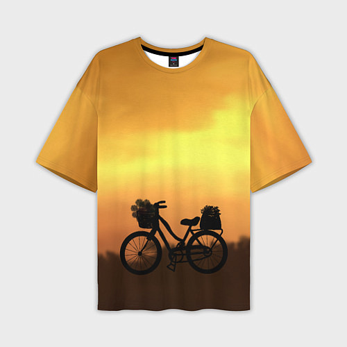 Мужская футболка оверсайз Велосипед на закате за 1275 ₽ купить в магазине ПлейПринт (10343918306277)