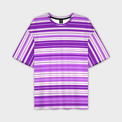 Футболка оверсайз мужская Фиолетовые полосы, цвет: 3D-принт