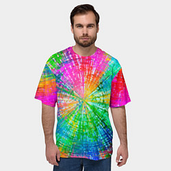 Футболка оверсайз мужская Радужное излучение, цвет: 3D-принт — фото 2