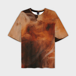 Мужская футболка оверсайз Оранжевый абстрактный дым
