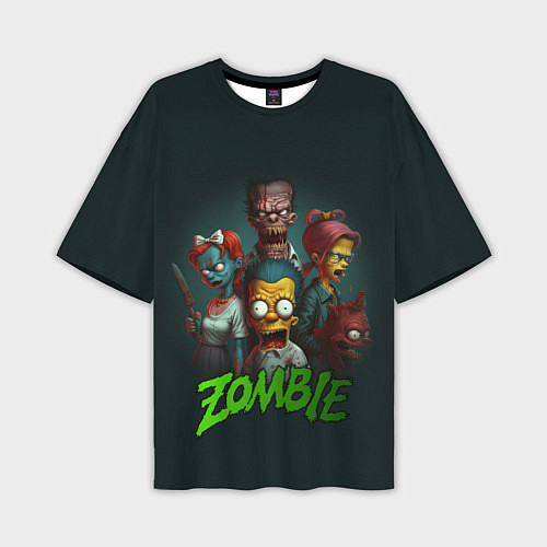 Мужская футболка оверсайз Симпсоны зомби / 3D-принт – фото 1