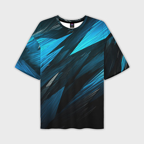 Мужская футболка оверсайз Black blue style / 3D-принт – фото 1