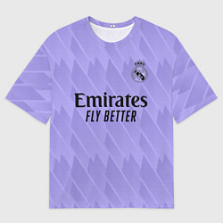 Футболка оверсайз мужская Винисиус Жуниор Реал Мадрид форма 2223 гостевая, цвет: 3D-принт