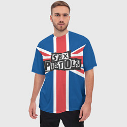 Футболка оверсайз мужская Sex Pistols - панк рок, цвет: 3D-принт — фото 2