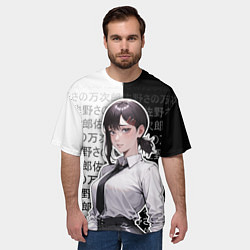 Футболка оверсайз мужская Кобэни из аниме человек-бензопила, цвет: 3D-принт — фото 2