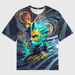 Футболка оверсайз мужская Барт Симпсон - фрактальная фантазия, цвет: 3D-принт