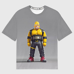Футболка оверсайз мужская Homer Simpson - ninja - neural network, цвет: 3D-принт