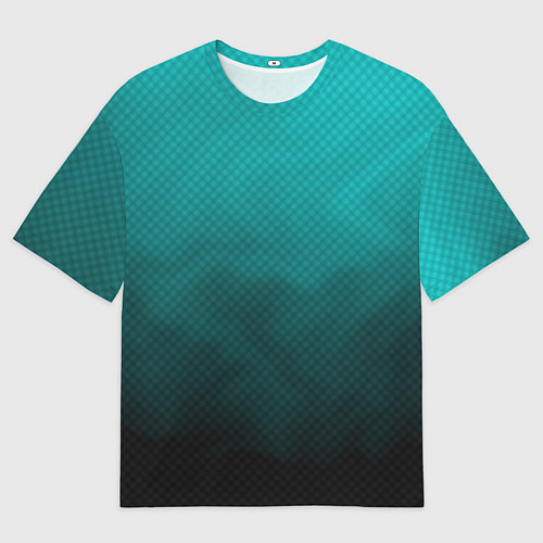 Мужская футболка оверсайз Бирюзово-черный дым - Хуф и Ся / 3D-принт – фото 1