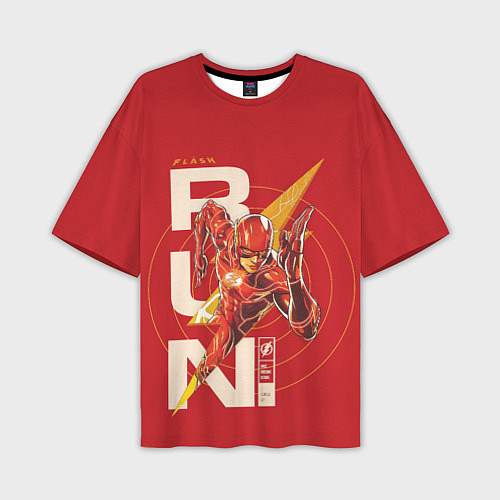Мужская футболка оверсайз The Flash run / 3D-принт – фото 1