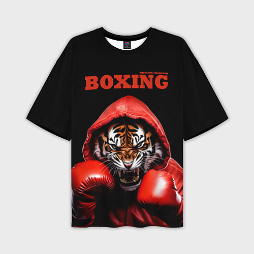 Мужская футболка оверсайз Boxing tiger / 3D-принт – фото 1