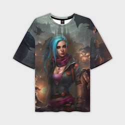 Футболка оверсайз мужская Jinx art Arcane League of Legends fantasy, цвет: 3D-принт