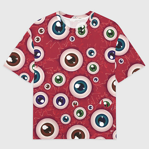 Мужская футболка оверсайз Множество жутких глаз / 3D-принт – фото 1