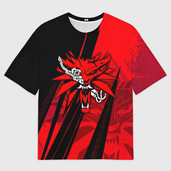 Мужская футболка оверсайз Кибер - ведьмак