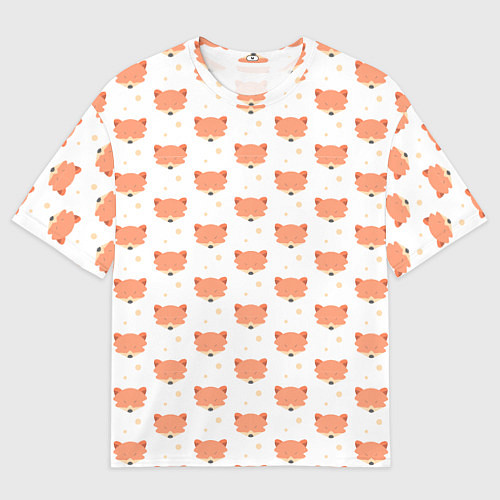 Мужская футболка оверсайз Паттерн милая лиса / 3D-принт – фото 1