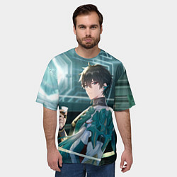 Футболка оверсайз мужская Дань Хэн в общем вагоне, цвет: 3D-принт — фото 2
