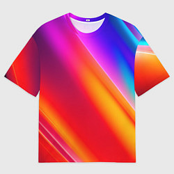 Футболка оверсайз мужская Неоновая радуга, цвет: 3D-принт