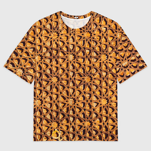 Мужская футболка оверсайз Медовый паттерн / 3D-принт – фото 1