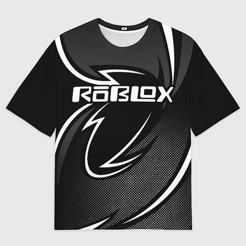 Мужская футболка оверсайз Роблокс - белая линия / 3D-принт – фото 1