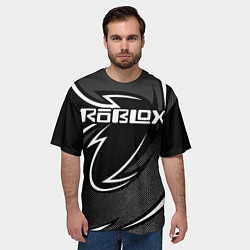 Футболка оверсайз мужская Роблокс - белая линия, цвет: 3D-принт — фото 2